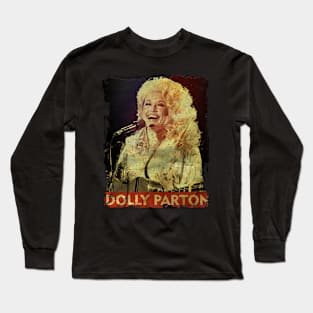 TEXTURE ART-Dolly Parton - RETRO STYLE 1 Long Sleeve T-Shirt